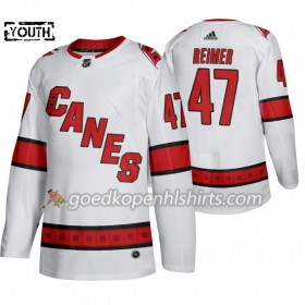 Carolina Hurricanes James Reimer 47 Adidas 2019-2020 Wit Authentic Shirt - Kinderen